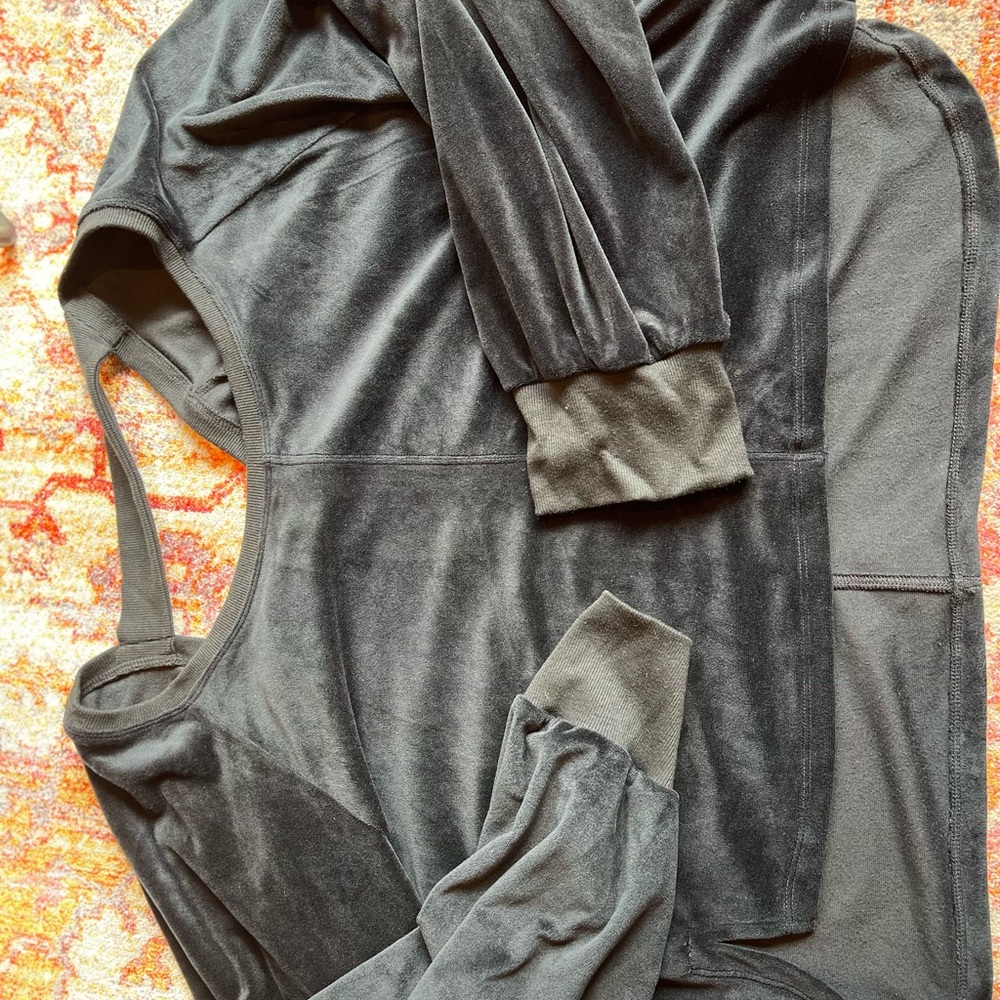 Anthropologie black Velvet Long Sleeve Top